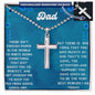 Personalized Cross Ball Chain Necklace with a polished stainless-steel finish and in a two-tone box