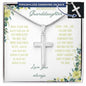 Personalized Cross Necklace with a polished stainless-steel cross and a to granddaughter from