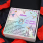lucky in love necklace in two-tone box angled left