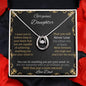 Lucky In Love Necklace with a white gold charm in a two-tone box angle 2