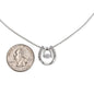 Lucky In Love Necklace size comparison to quarter