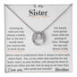 a white gold lucky in love necklace up close