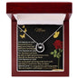 lucky in love necklace in mahogany box