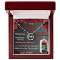 white gold lucky in love necklace in mahogany box