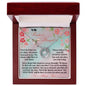 white gold lucky in love necklace in mahogany box