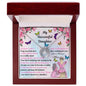 white gold lucky in love necklace in mahogany box