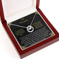 lucky in love necklace with a white gold pendant in a mahogany box angle 2