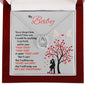 lucky in love necklace in luxury box up close