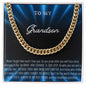 Cuban Chain Necklace in a yellow gold finish and in a two-tone box angle 1