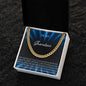 Cuban Chain Necklace in a yellow gold finish and in a two-tone box angle 2