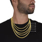 yellow gold Cuban link chain showing different lengths