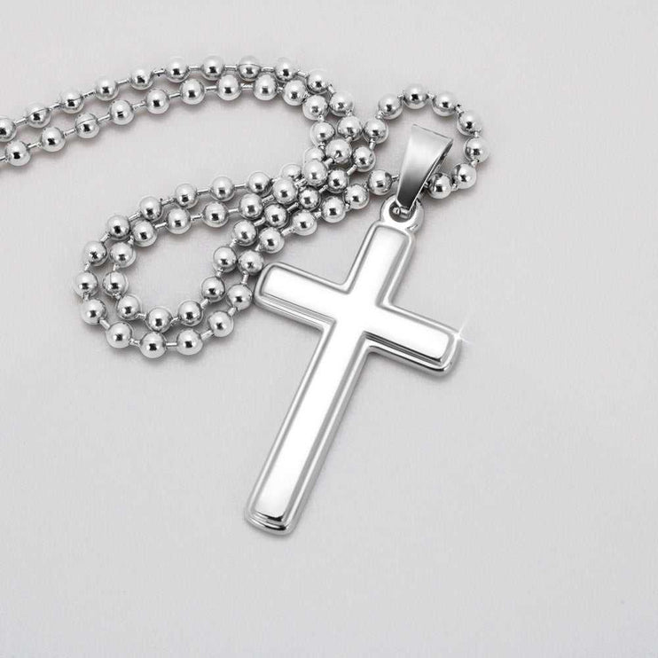 personalized cross on ball chain no box