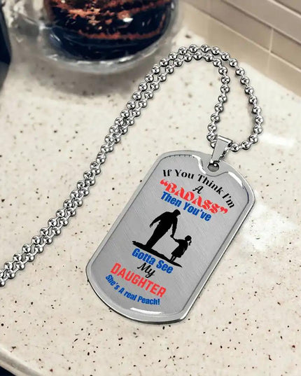 Graphic Dog Tag Chain polished stainless-steel.