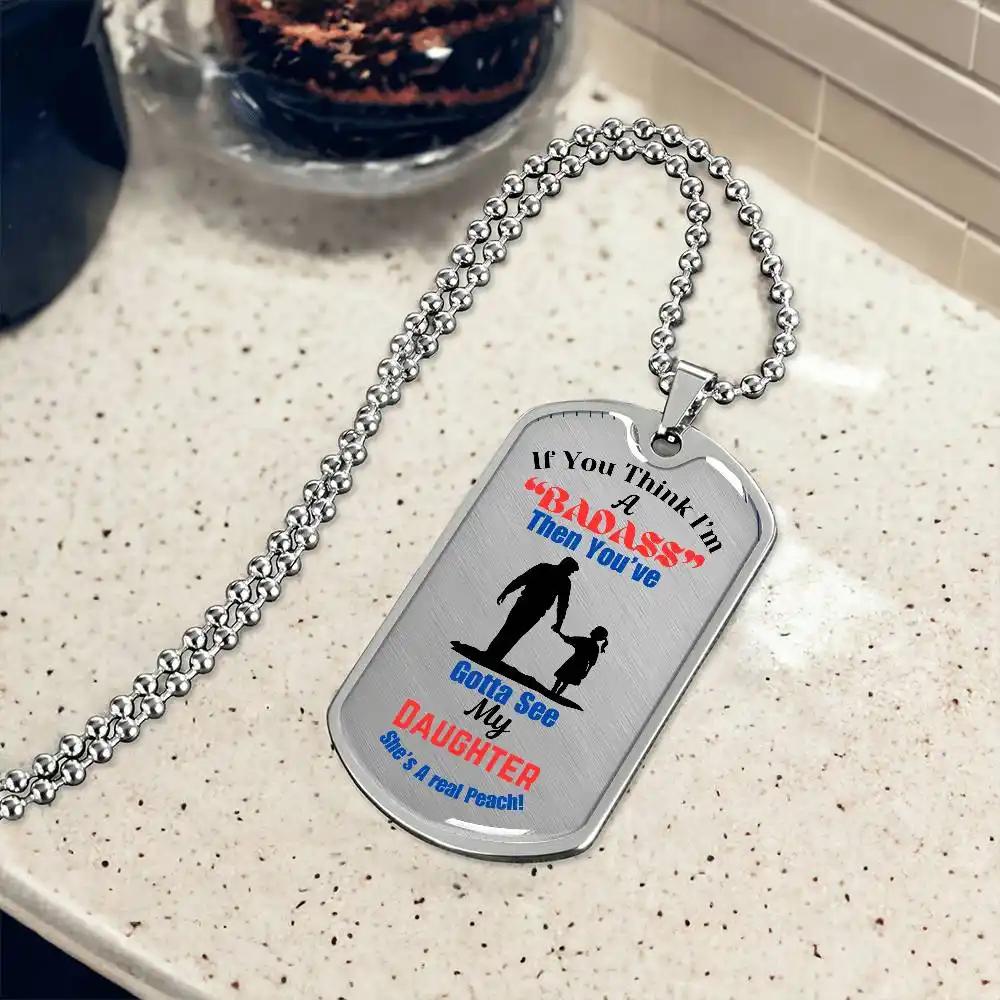 Graphic Dog Tag Chain polished stainless-steel.