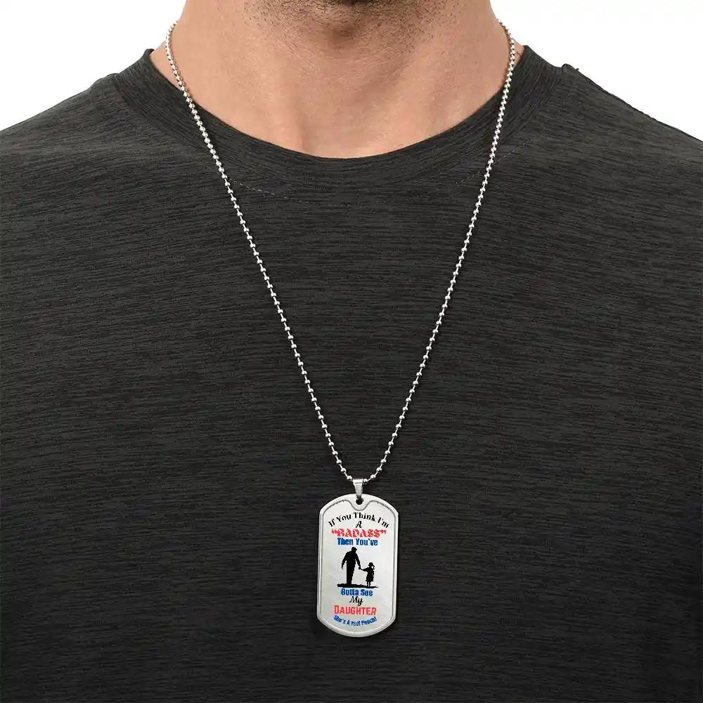 Graphic Dog Tag Chain polished stainless-steel.