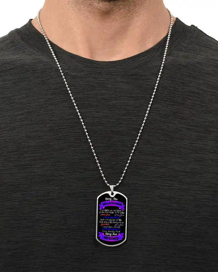 stainless-steel graphic dog tag chain