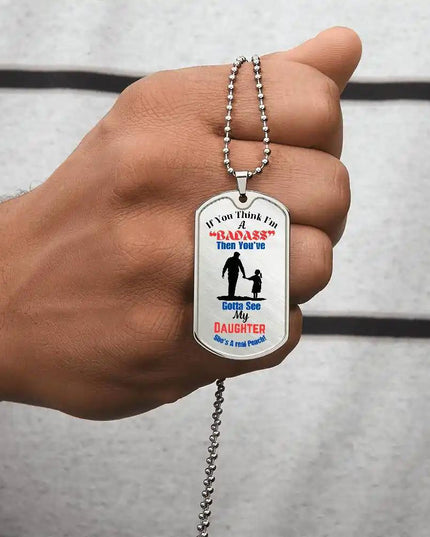 Graphic Dog Tag Chain polished stainless-steel.