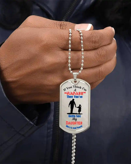 Graphic Dog Tag Chain polished stainless-steel.