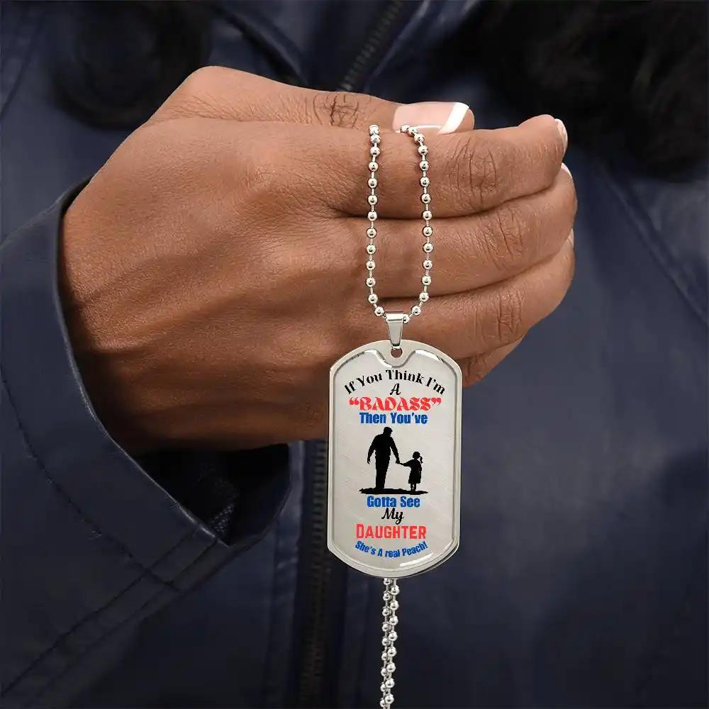 Graphic Dog Tag Chain polished stainless-steel.