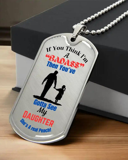 Graphic Dog Tag Chain polished stainless-steel.