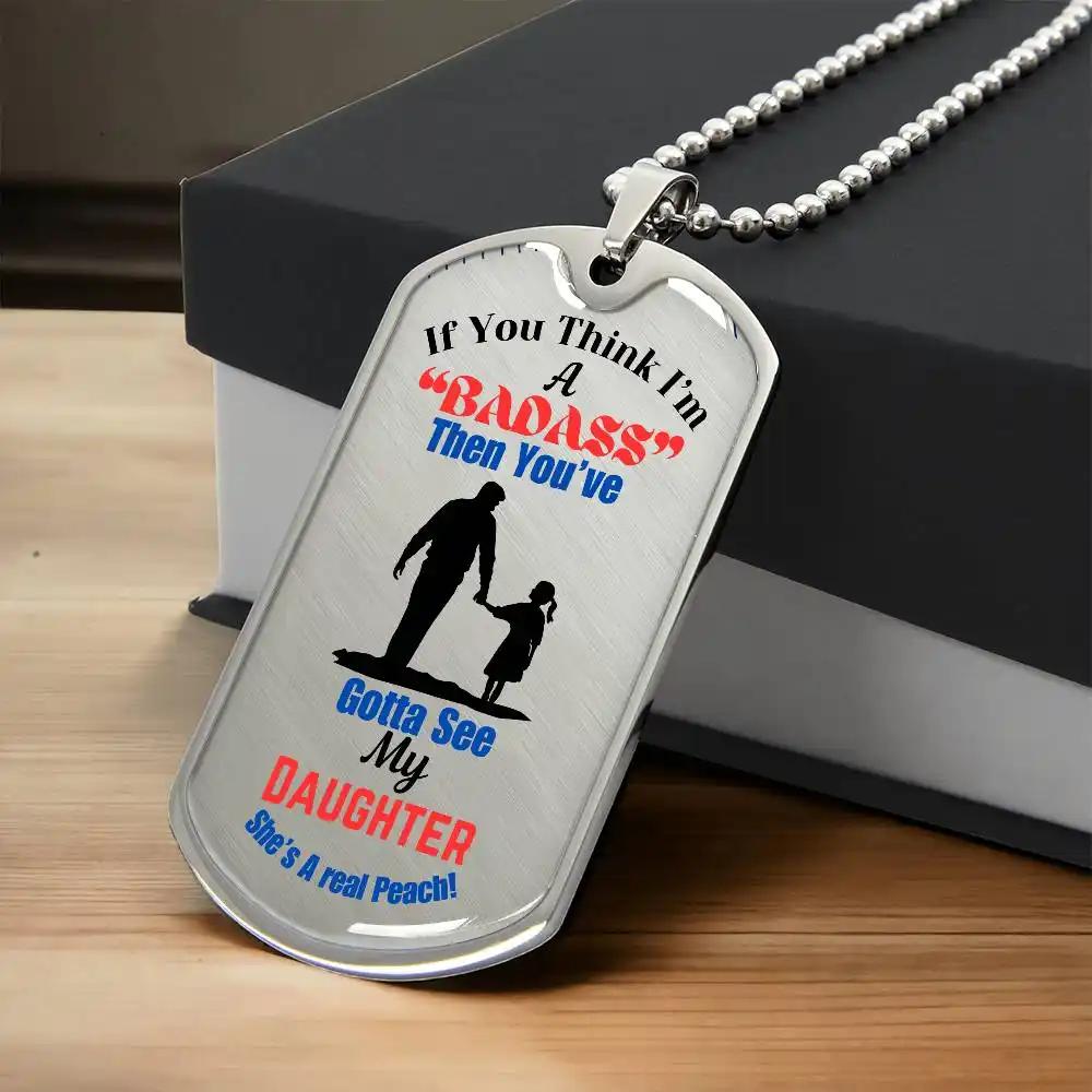 Graphic Dog Tag Chain polished stainless-steel.