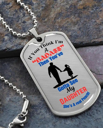 Graphic Dog Tag Chain polished stainless-steel.