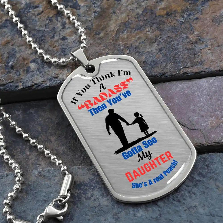 Graphic Dog Tag Chain polished stainless-steel.