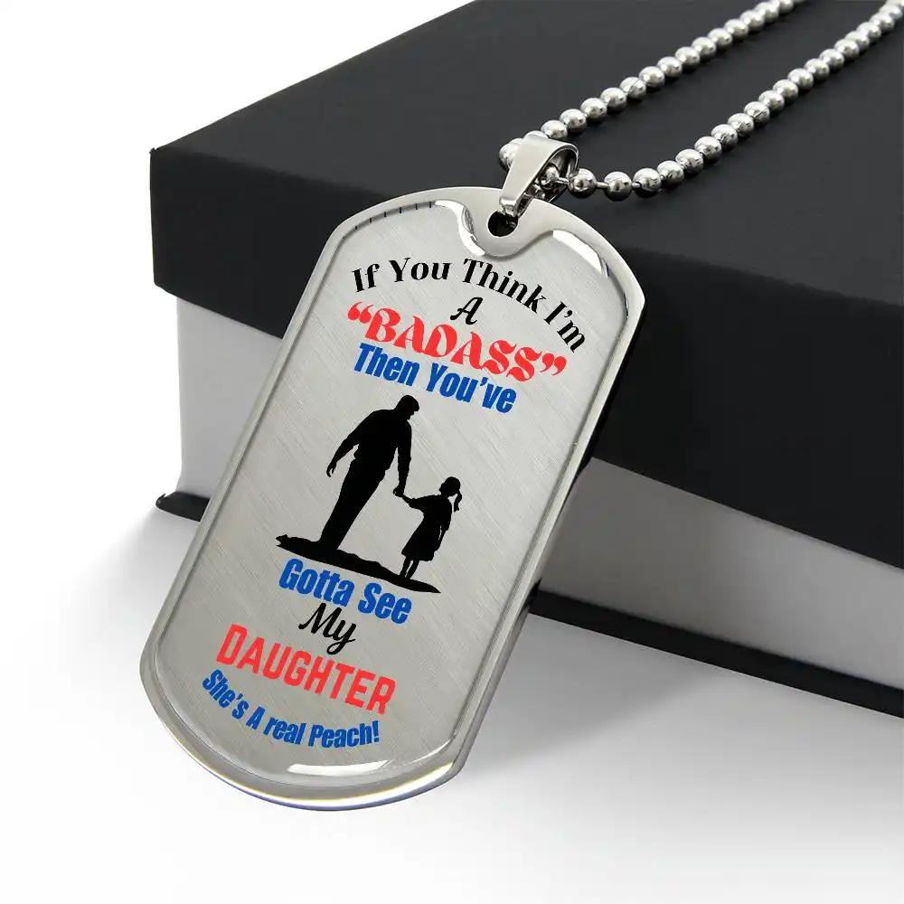 Graphic Dog Tag Chain polished stainless-steel.