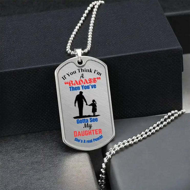 Graphic Dog Tag Chain polished stainless-steel.