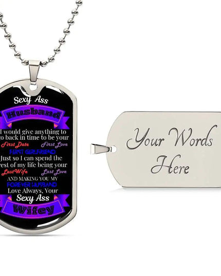 stainless-steel graphic dog tag chain