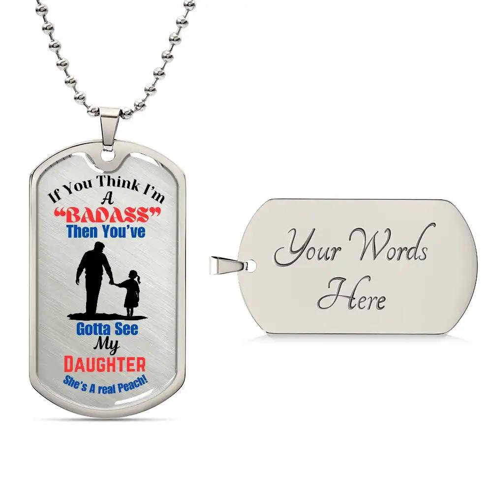 Graphic Dog Tag Chain polished stainless-steel.