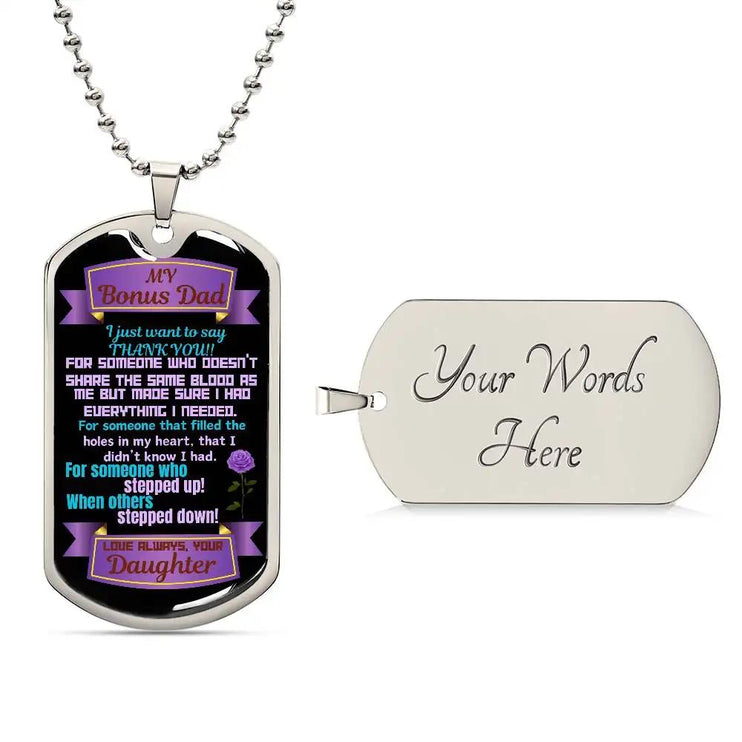 stainless-steel graphic dog tag chain 