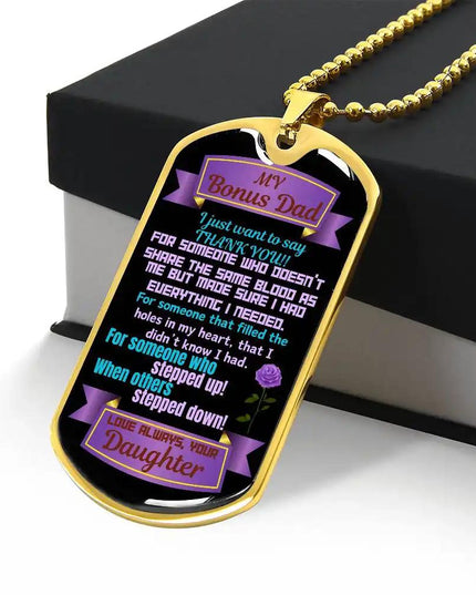yellow gold graphic dog tag chain.  