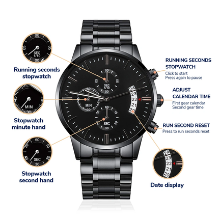 engraved chronograph watch display chart