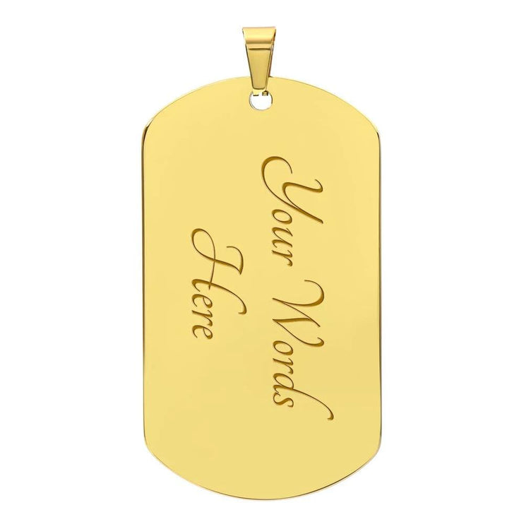Graphic Dog Tag Chain yellow gold.