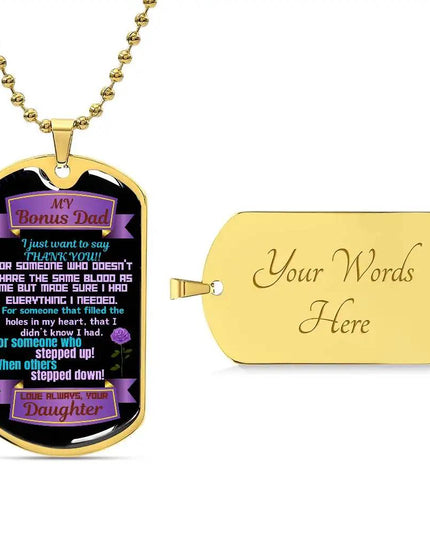 yellow gold graphic dog tag chain.  