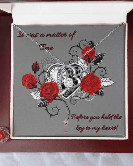 forever love necklace in a soft box