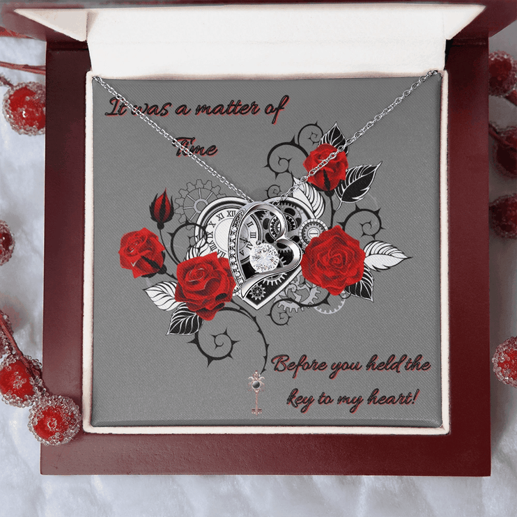 forever love necklace in a soft box