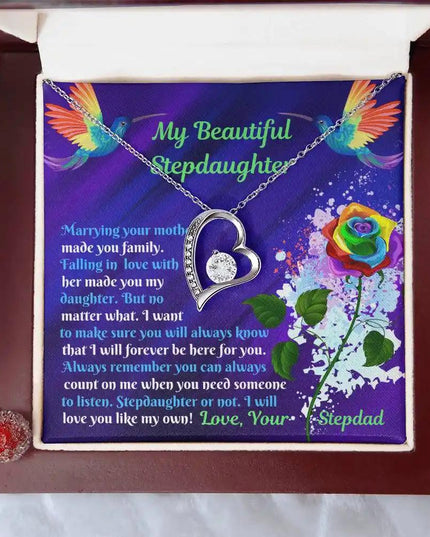 Forever Love Necklace white gold mahogany box