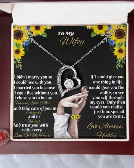 white gold forever love necklace in two-tone box