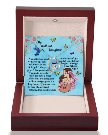 Forever Love Necklace white gold mahogany box