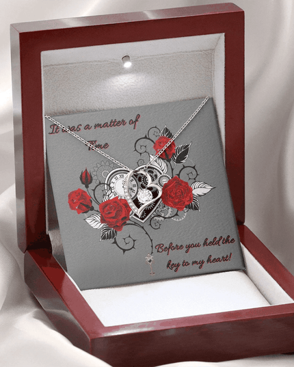forever love necklace in a soft box