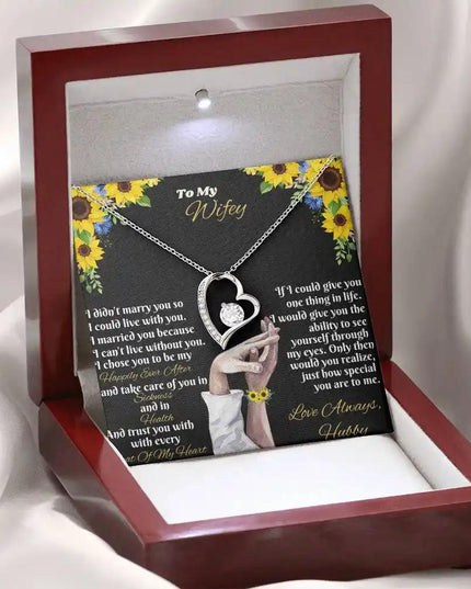 white gold forever love necklace in two-tone box
