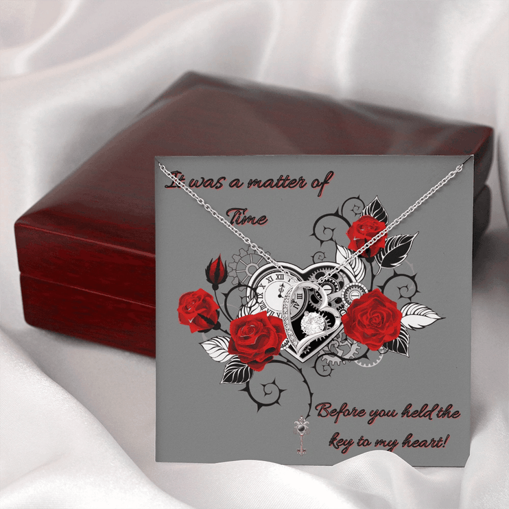 forever love necklace in a soft box