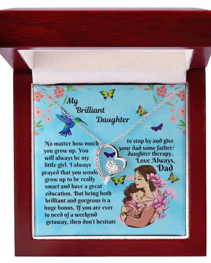 Forever Love Necklace white gold mahogany box