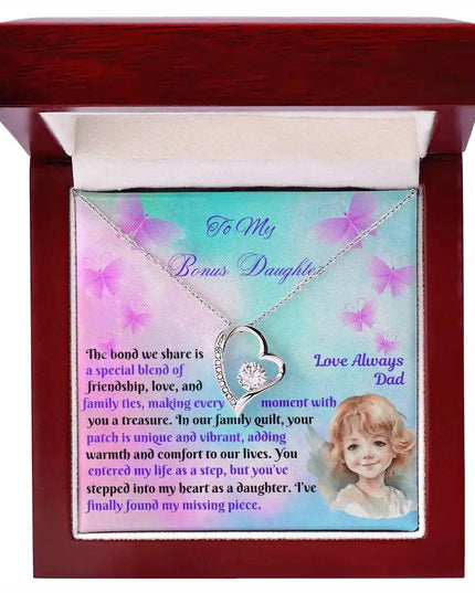 white gold forever love necklace in mahogany box