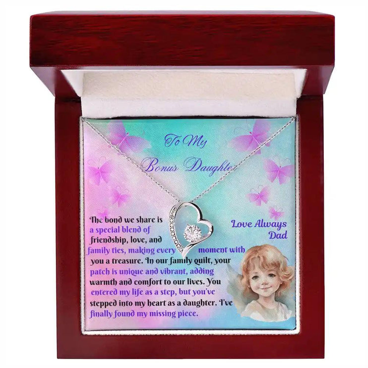 white gold forever love necklace in mahogany box