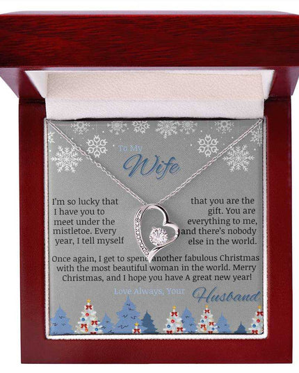 white gold forever love necklace in luxury box