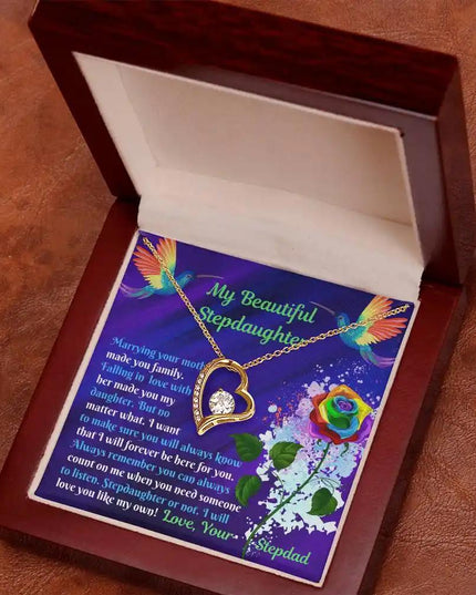 Forever Love Necklace yellow gold mahogany box