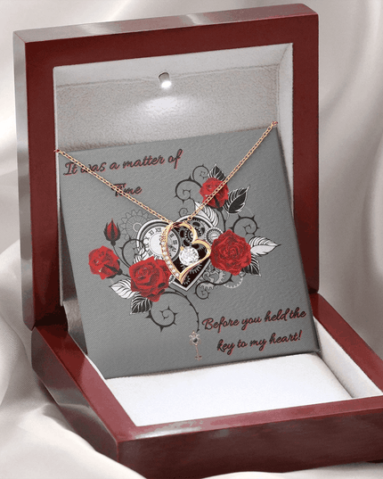 forever love necklace in a soft box